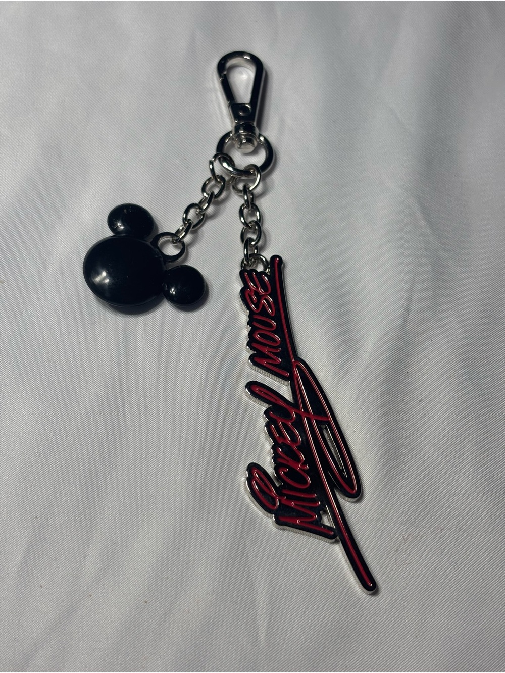 New Mickey Mouse Red & Black Keychain Bag Charm